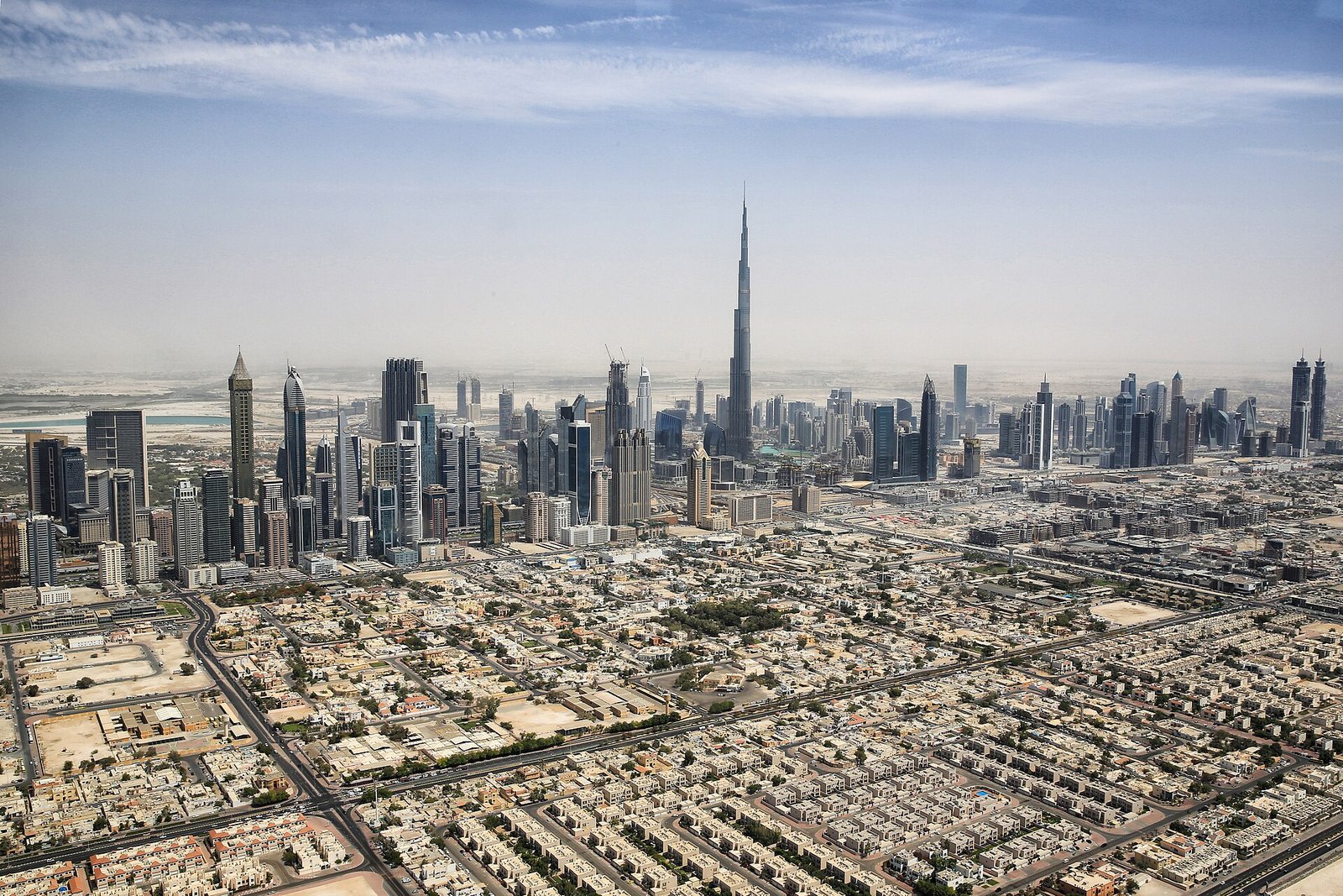 Dubai skyline with the Burj Khalifa, the city where DAMAC Properties built its luxury empire