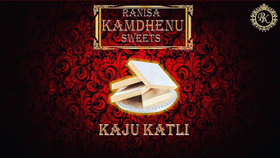 Diamond-shaped kaju katli pieces topped with edible silver foil