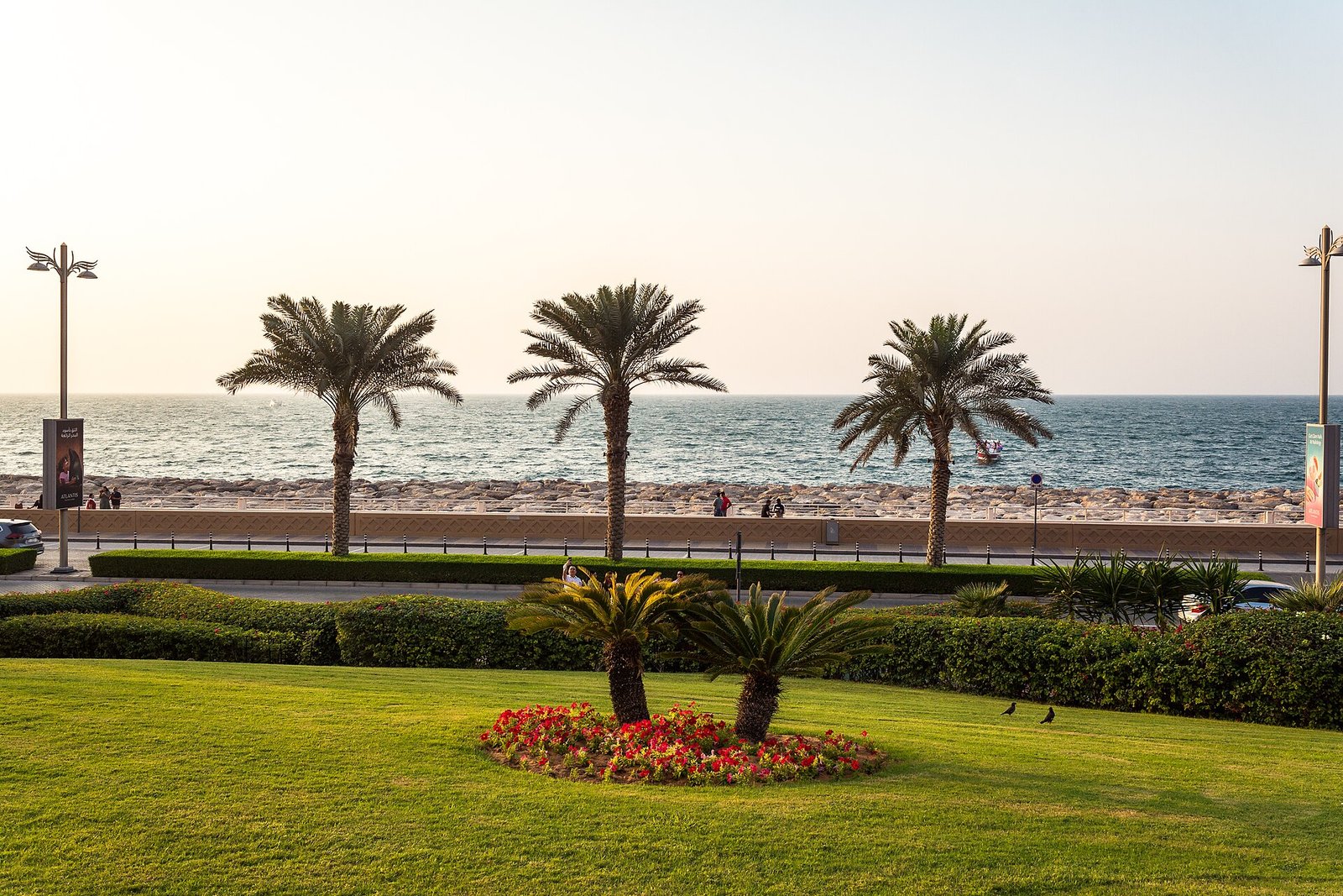 Luxury hotel resort on Palm Jumeirah Dubai with beach and pools