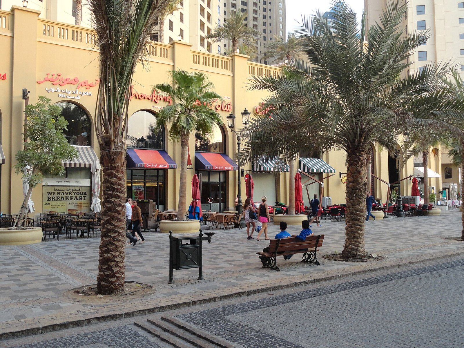 The Walk promenade alongside JBR Beach, Dubai Marina