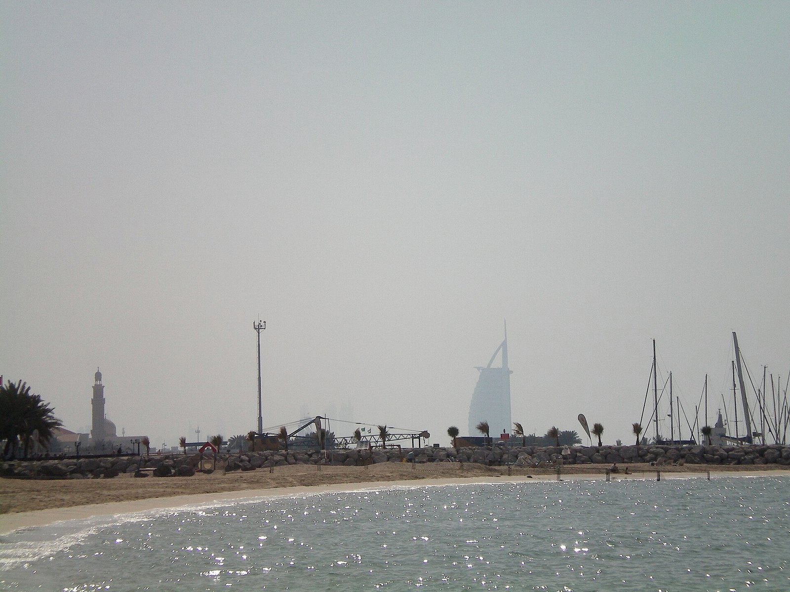 Jumeirah Beach at sunset with the Burj Al Arab in the background, Umm Suqeim, Dubai