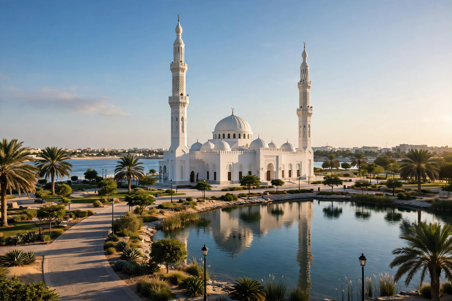 asr prayer time sharjah — mosque in afternoon sunlight