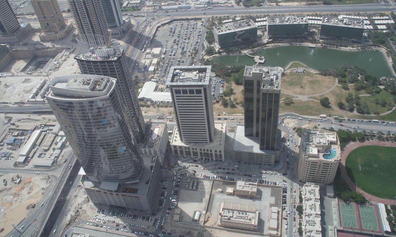 Aerial view of Dubai Media City, the free zone behind the GoFreelance freelance permit programme