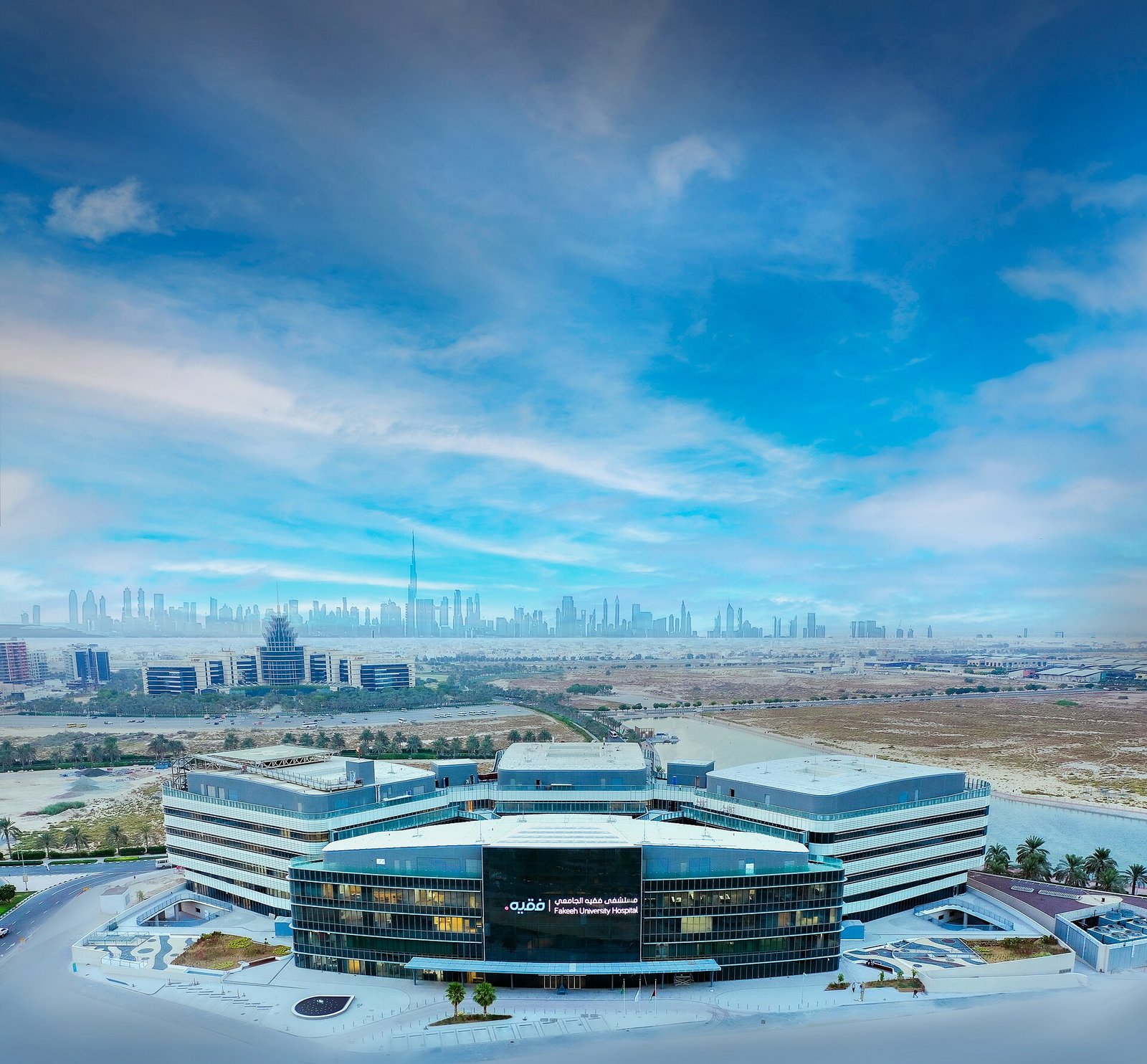 Modern hospital building in Dubai, illustrating the large-scale healthcare network built by Aster DM Healthcare