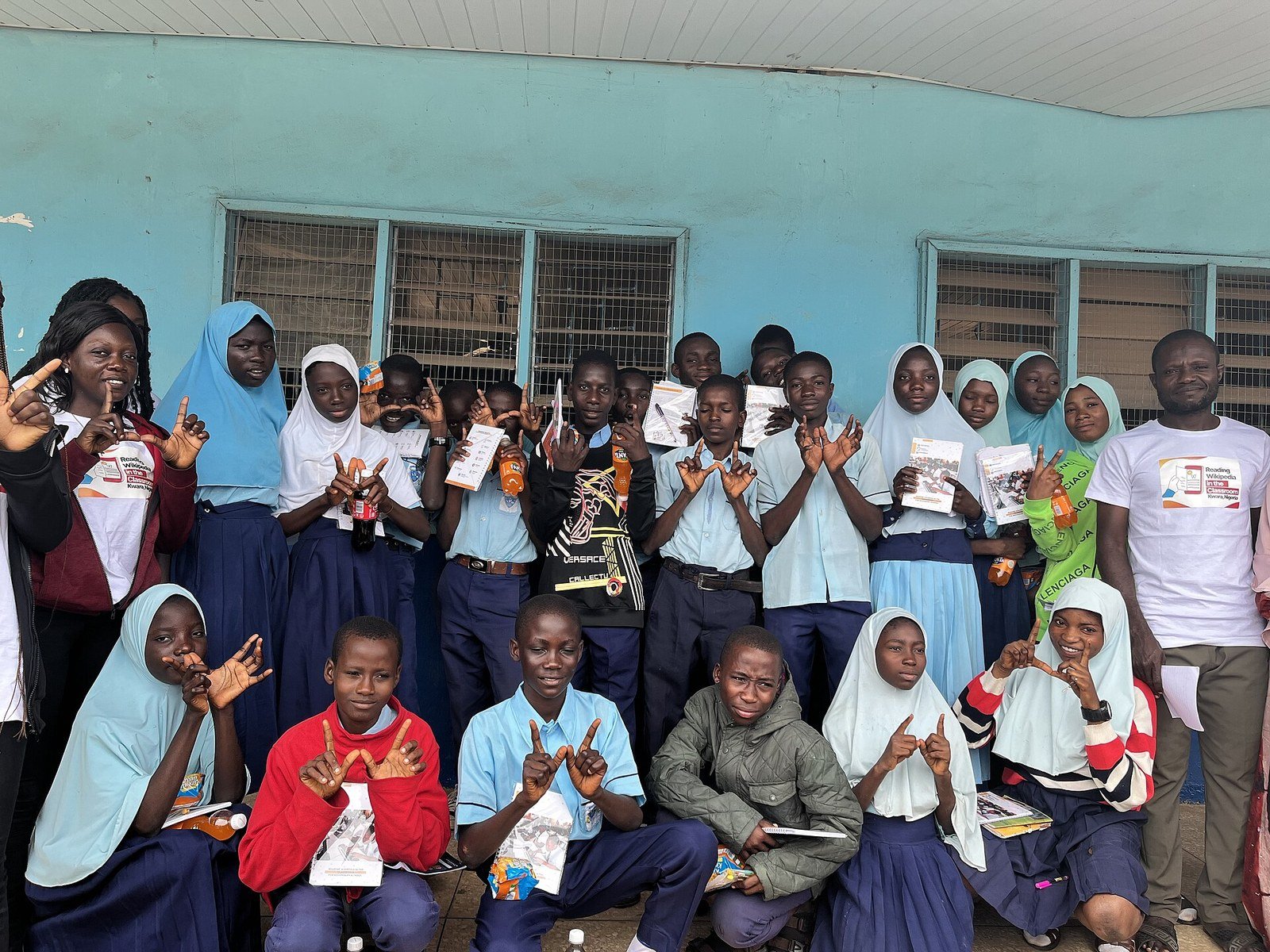 Secondary school students reading in a classroom