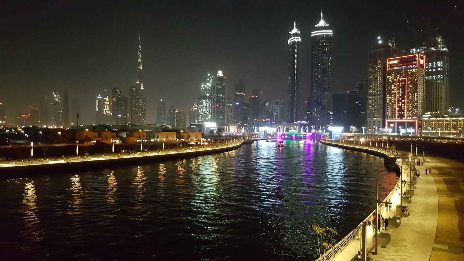 Dubai Water Canal with the Dubai skyline