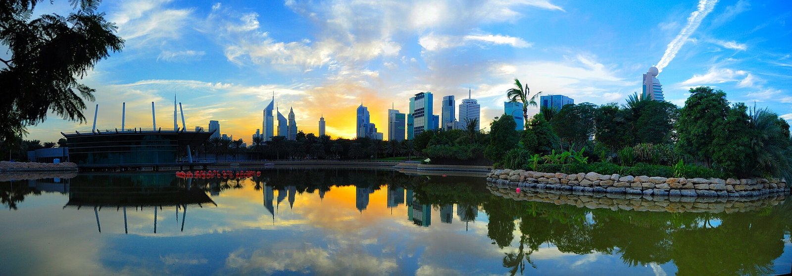 Dubai skyline seen from Zabeel Park