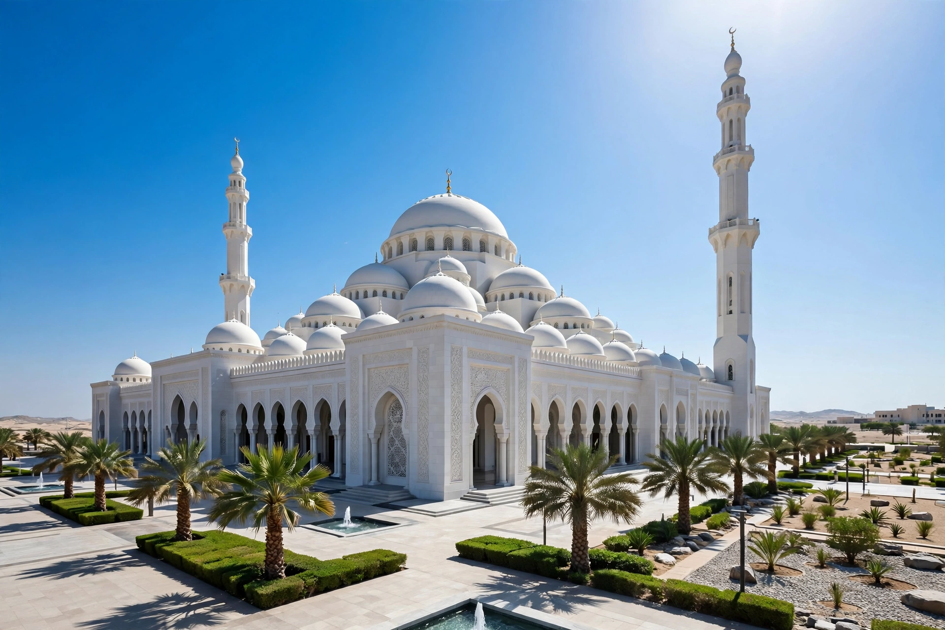 dhuhr prayer time sharjah — mosque under midday sun