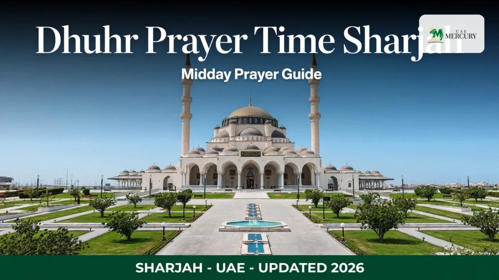 dhuhr prayer time sharjah — today and daily guide 2026