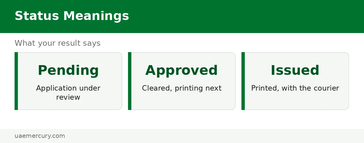Emirates ID status meanings — emirates id status check: pending, approved, issued, valid and rejected explained