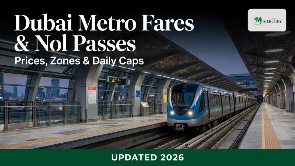 dubai metro fares nol card monthly pass — prices zones and daily caps 2026