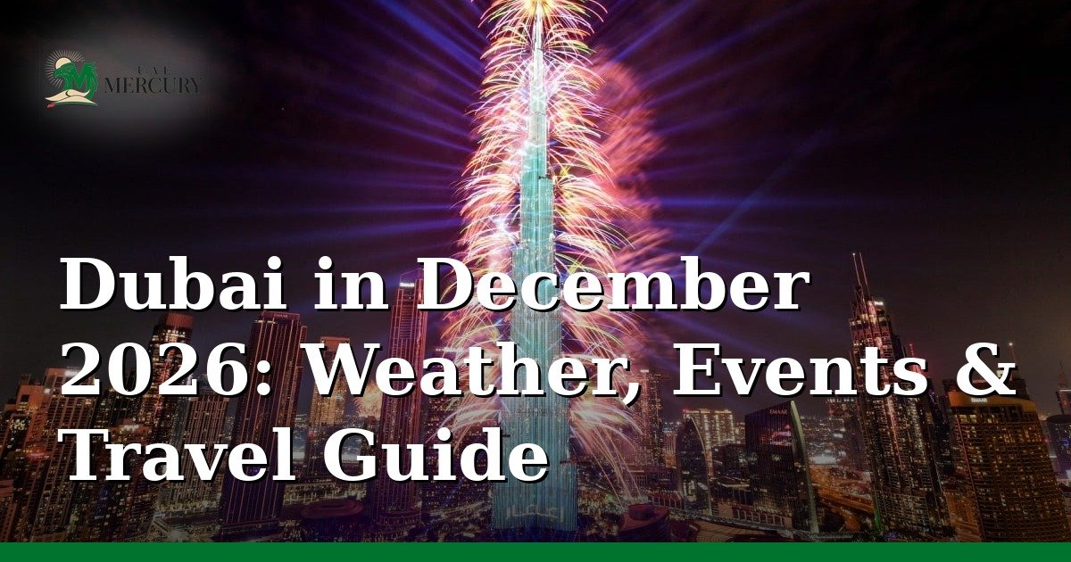 Dubai in December 2026 — fireworks over Burj Khalifa, weather and events guide