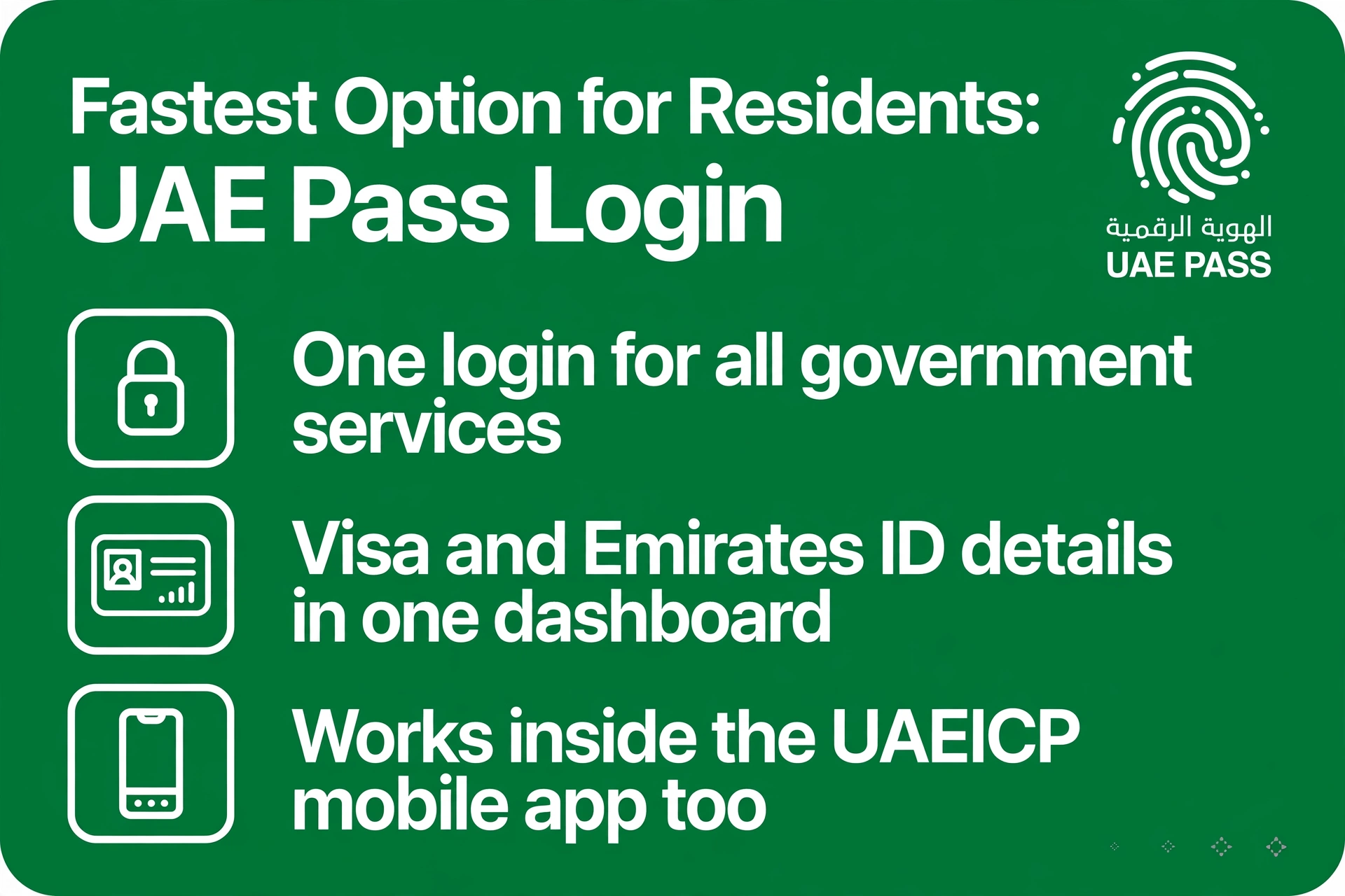 ICP Smart Services visa status via UAE Pass login — fastest option for UAE residents