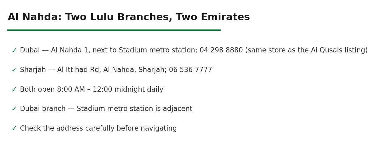 Lulu Hypermarket Al Nahda Dubai and Sharjah branches