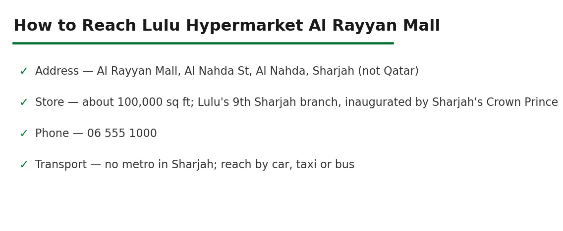 How to reach Lulu Hypermarket Al Rayyan Mall