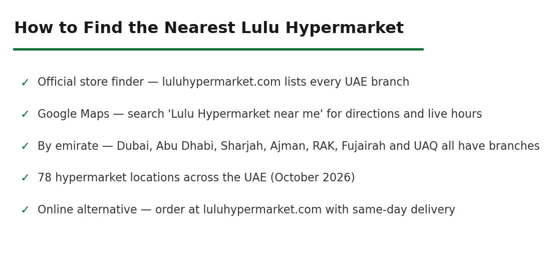 How to find Lulu Hypermarket near me