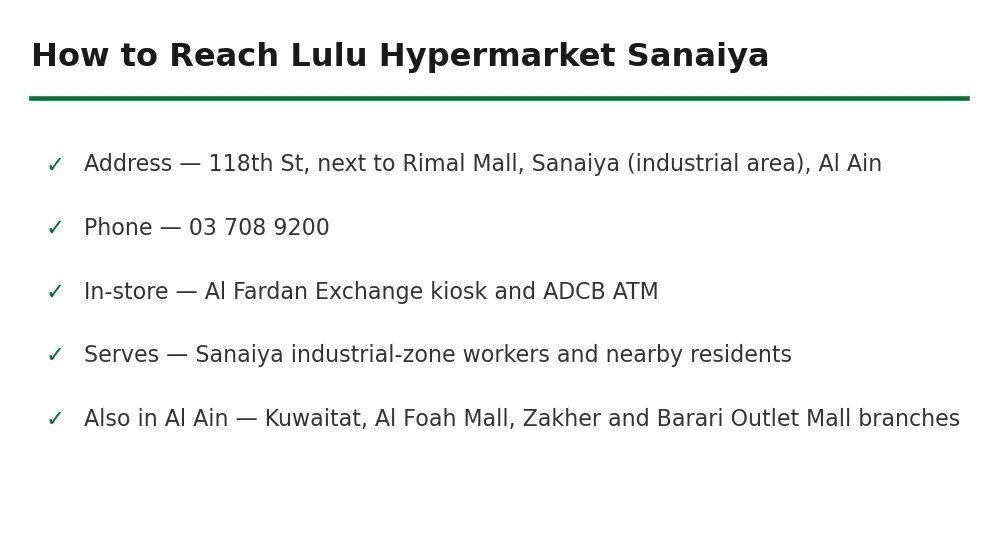 How to reach Lulu Hypermarket Sanaiya