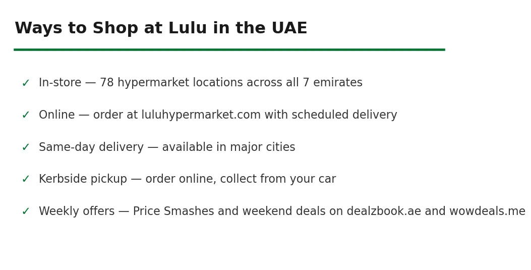 Ways to shop at Lulu Hypermarket UAE