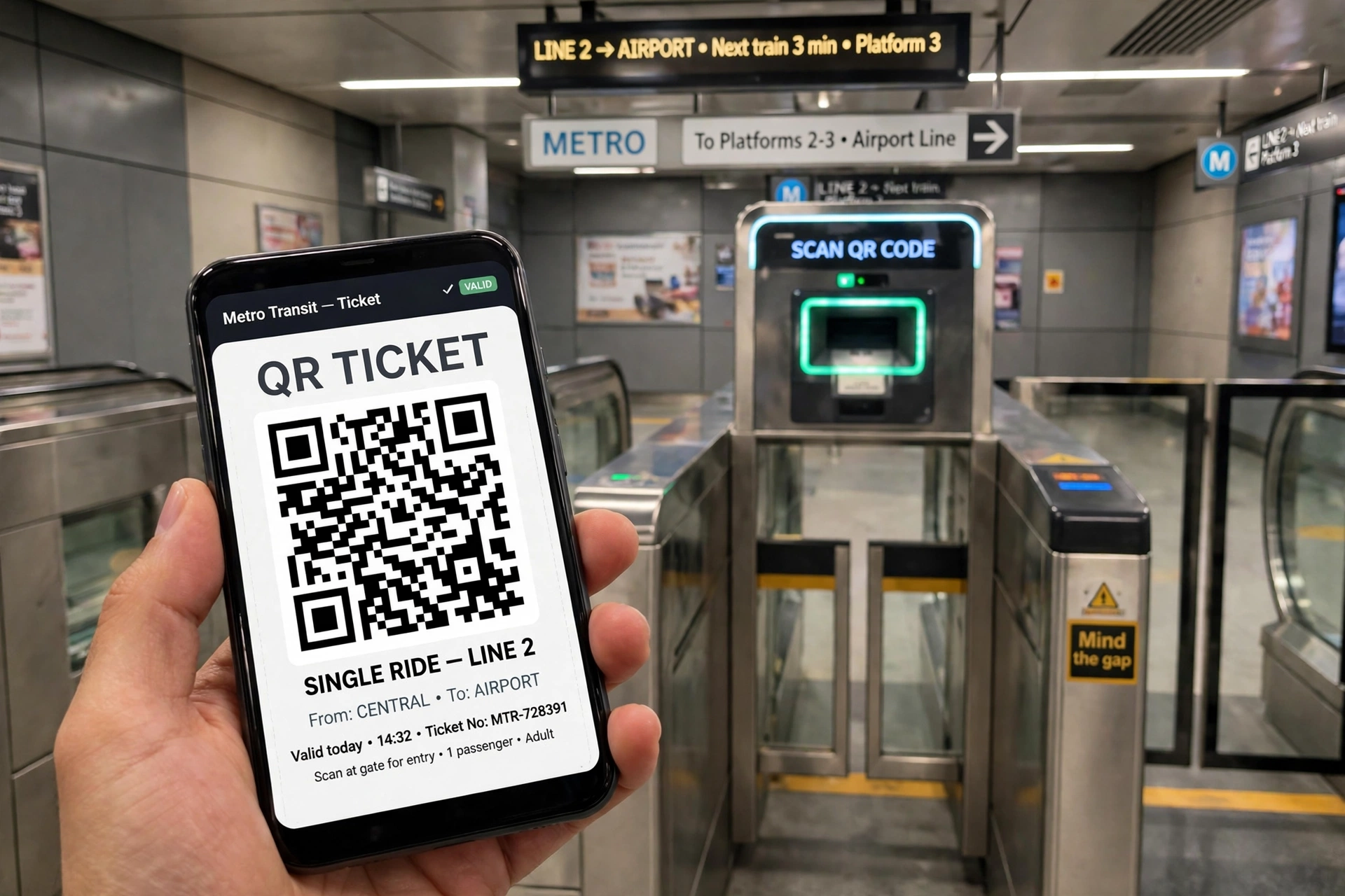 nol upgrade QR code ticketing Dubai metro