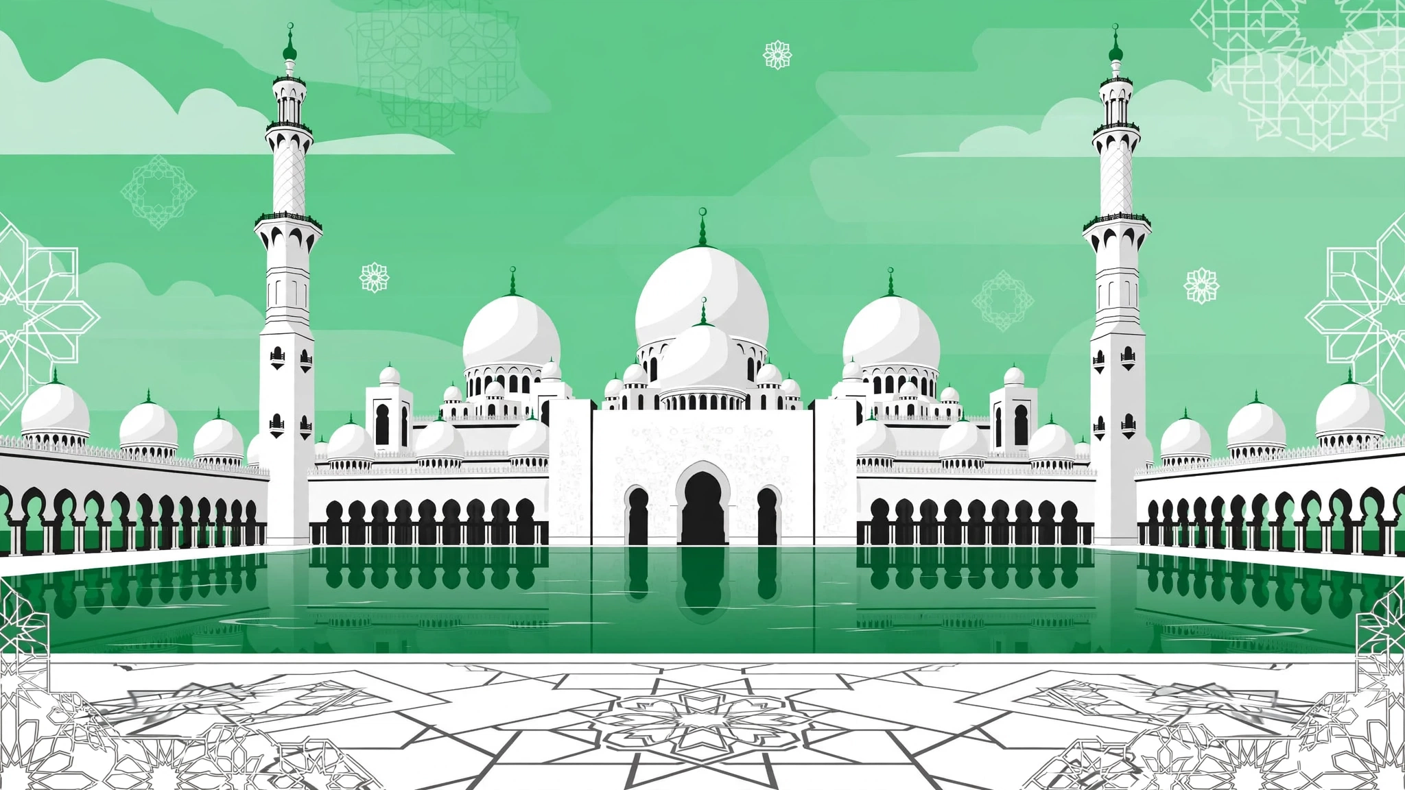 prayer time abu dhabi — Sheikh Zayed Grand Mosque courtyard at midday