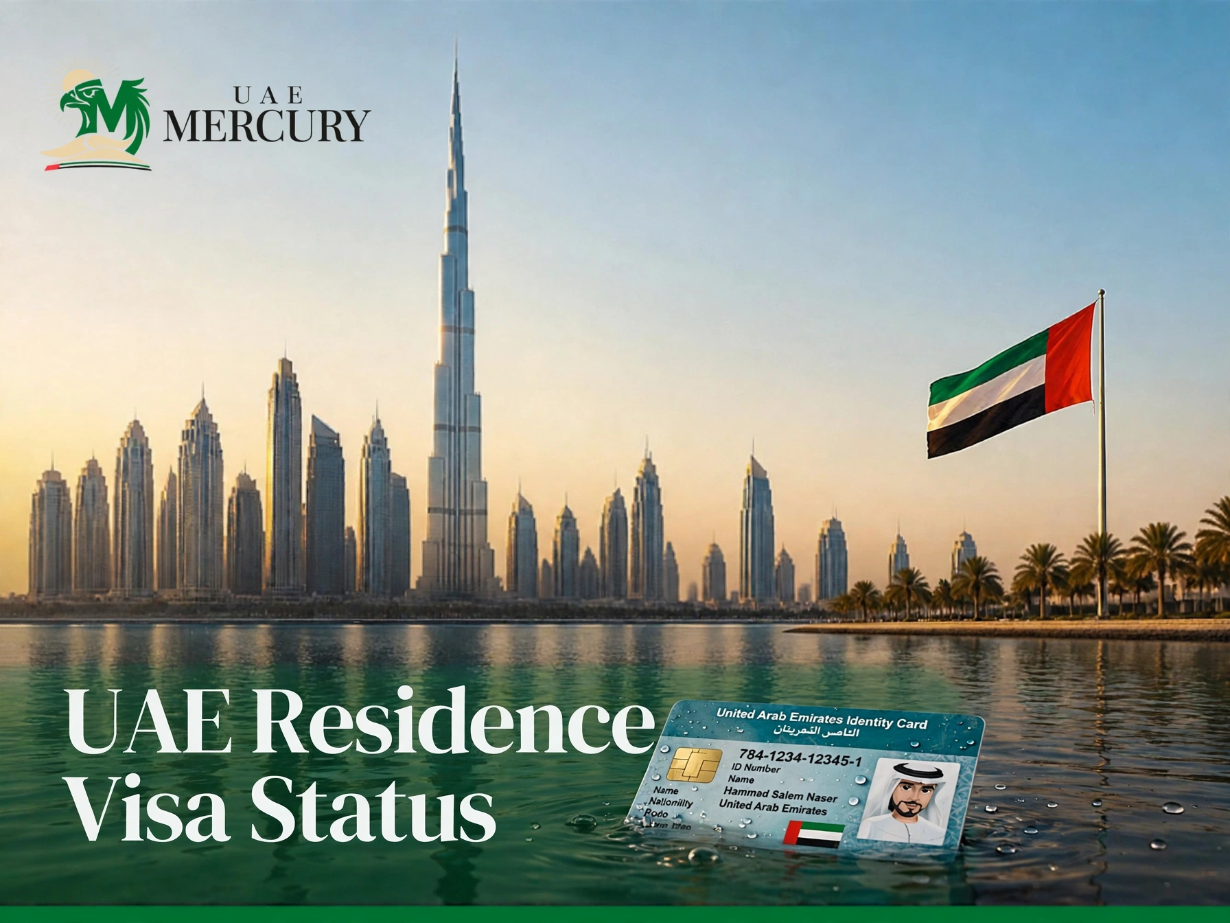 uae residence visa status check guide — Dubai skyline and Emirates ID